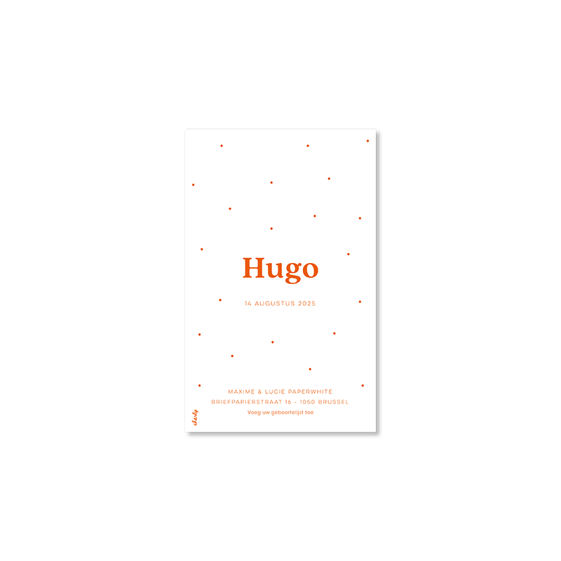 Hugo geboortekaart