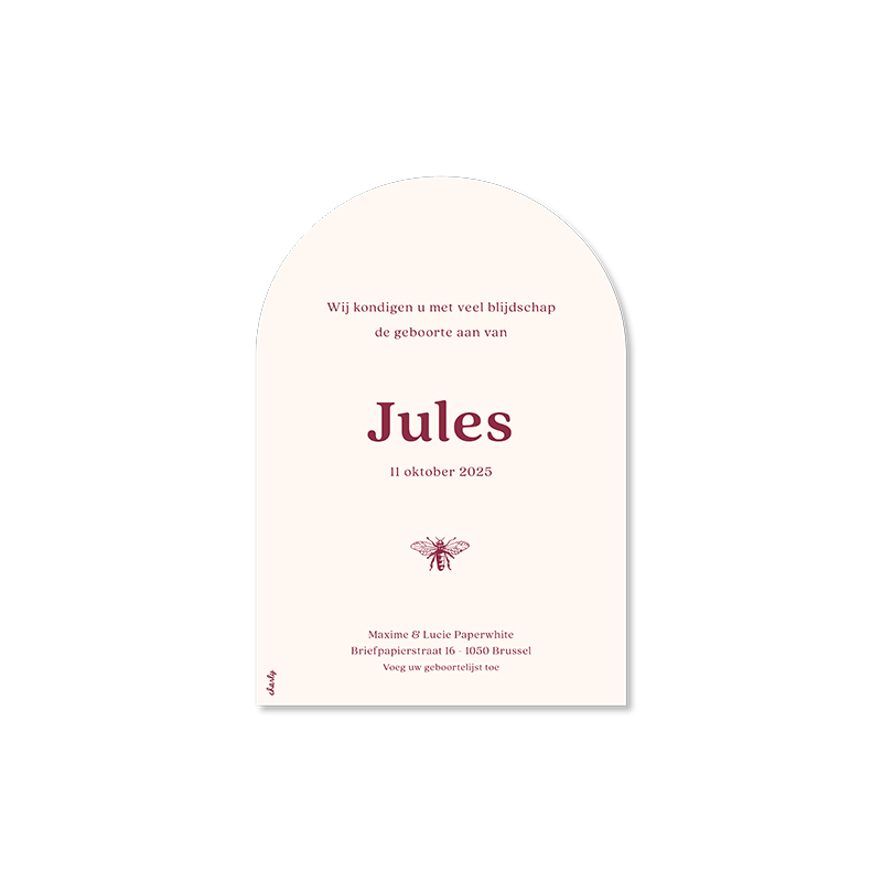 Jules geboortekaart