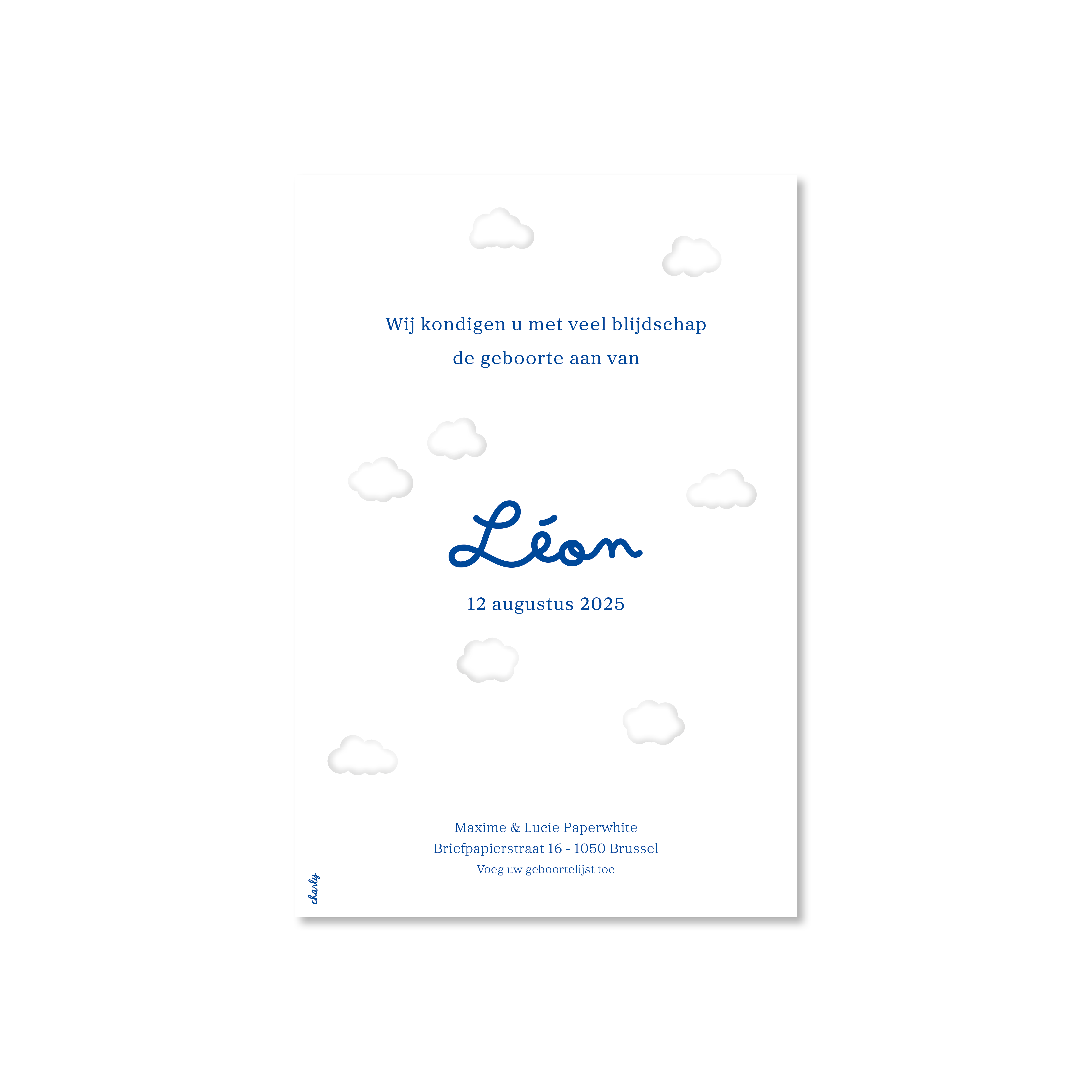 Léon geboortekaart