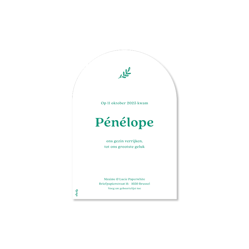 Pénélope geboortekaart